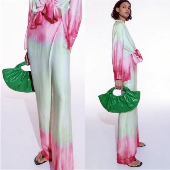 New w/tag size Large Zara Tie Dye Wrap waist Pants Sz. Large - Picture 1 of 5